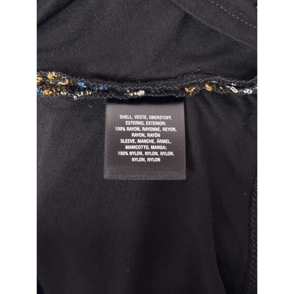 Anthropologie Blouse Medium Womens Akemi Kin Black Batwing Lace Floral Embroider - Picture 8 of 8